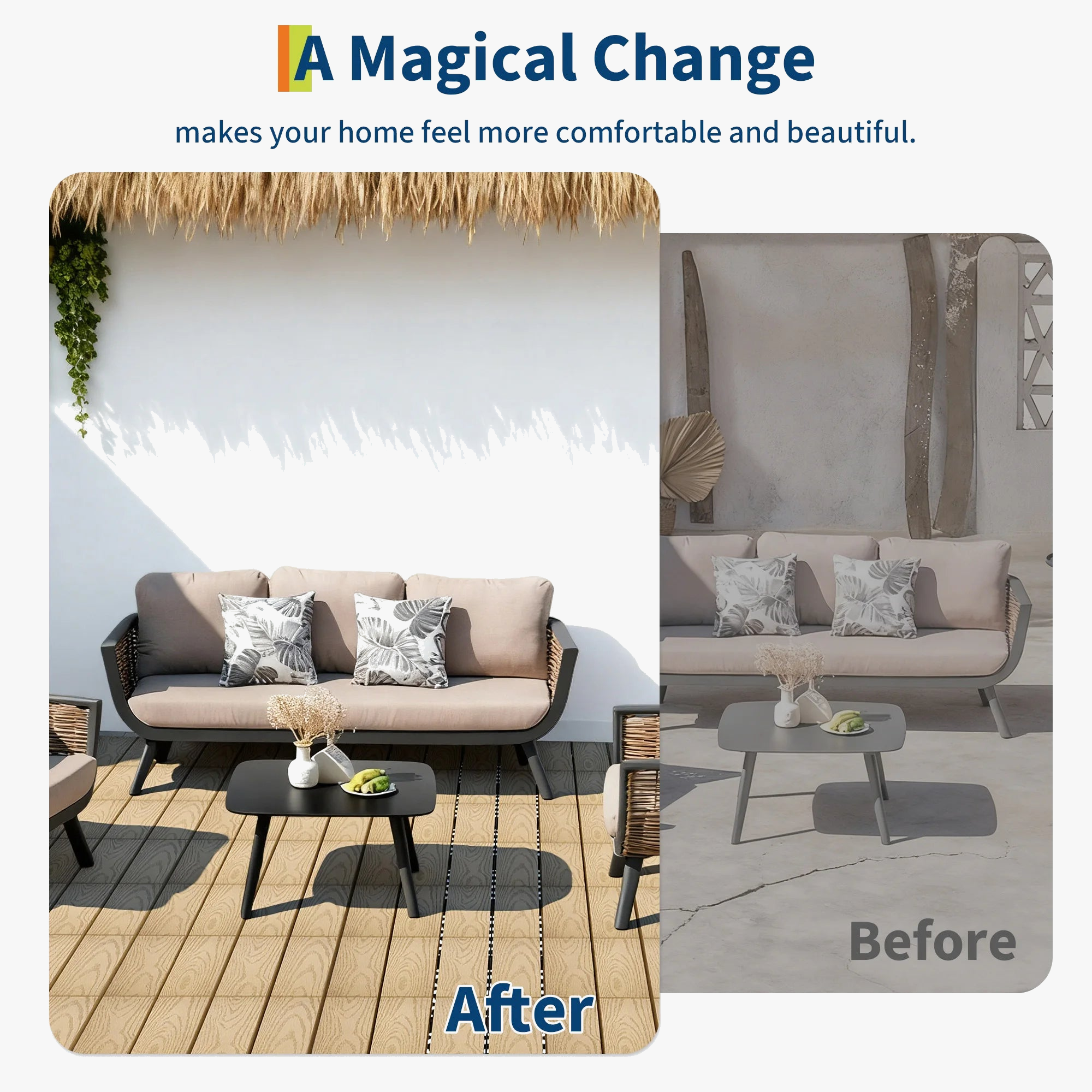 Dalles terrasse clipsables effet bois 30x30 cm