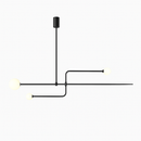 Danmark Geometric Line Chandelier Nordic Arc Suspension Lamp Ceiling Hanging Fxiture for Living Room,Dining Room