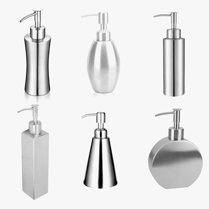 distributeur de savon en acier inoxydable pour mains et corps