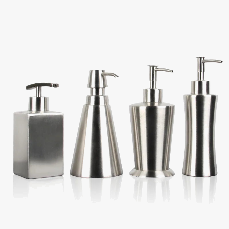 distributeur de savon liquide en acier inoxydable pour salle de bain