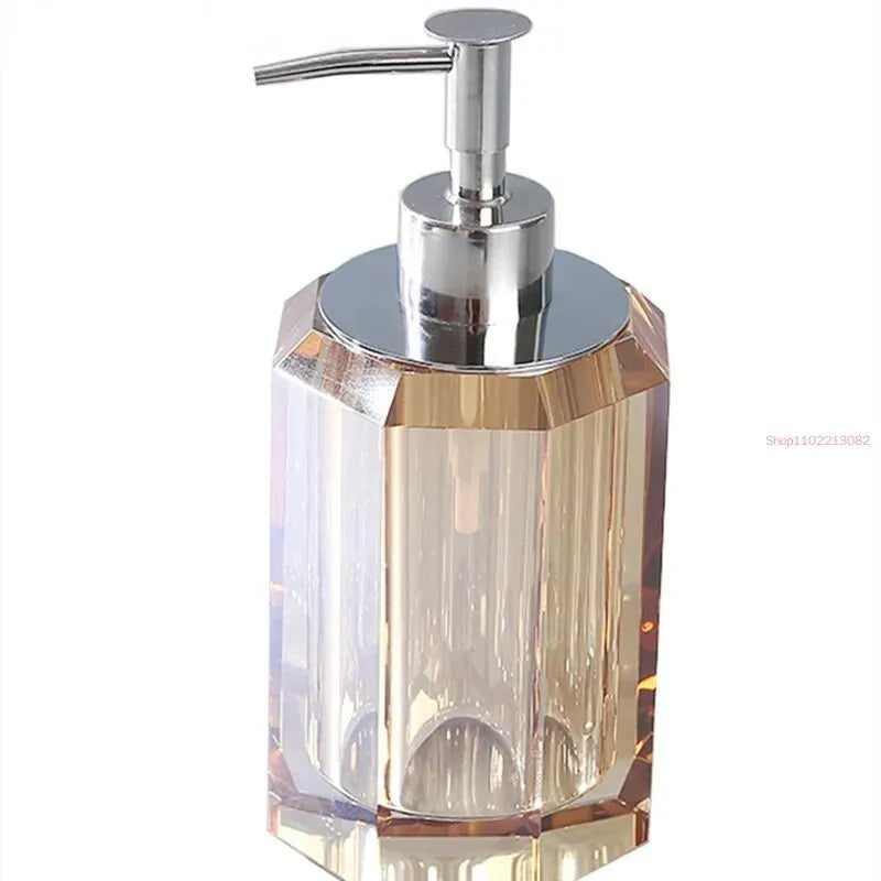 distributeur de savon liquide en cristal transparent pour salle de bain