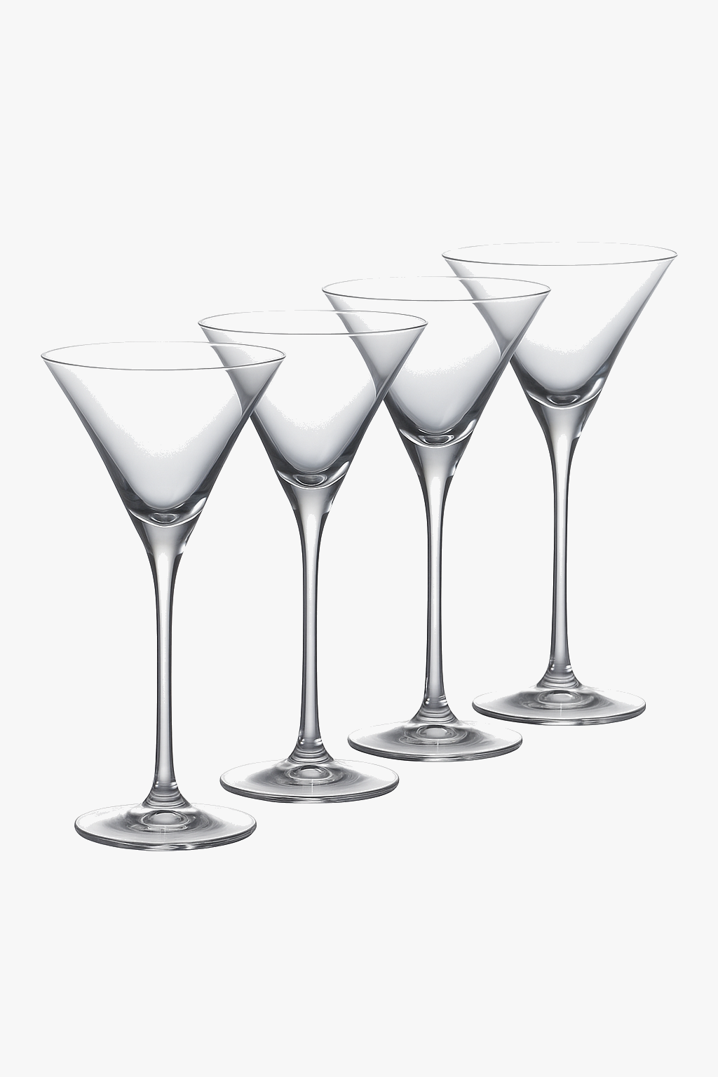Ensemble 4 verres martini elegants en verre 130ml