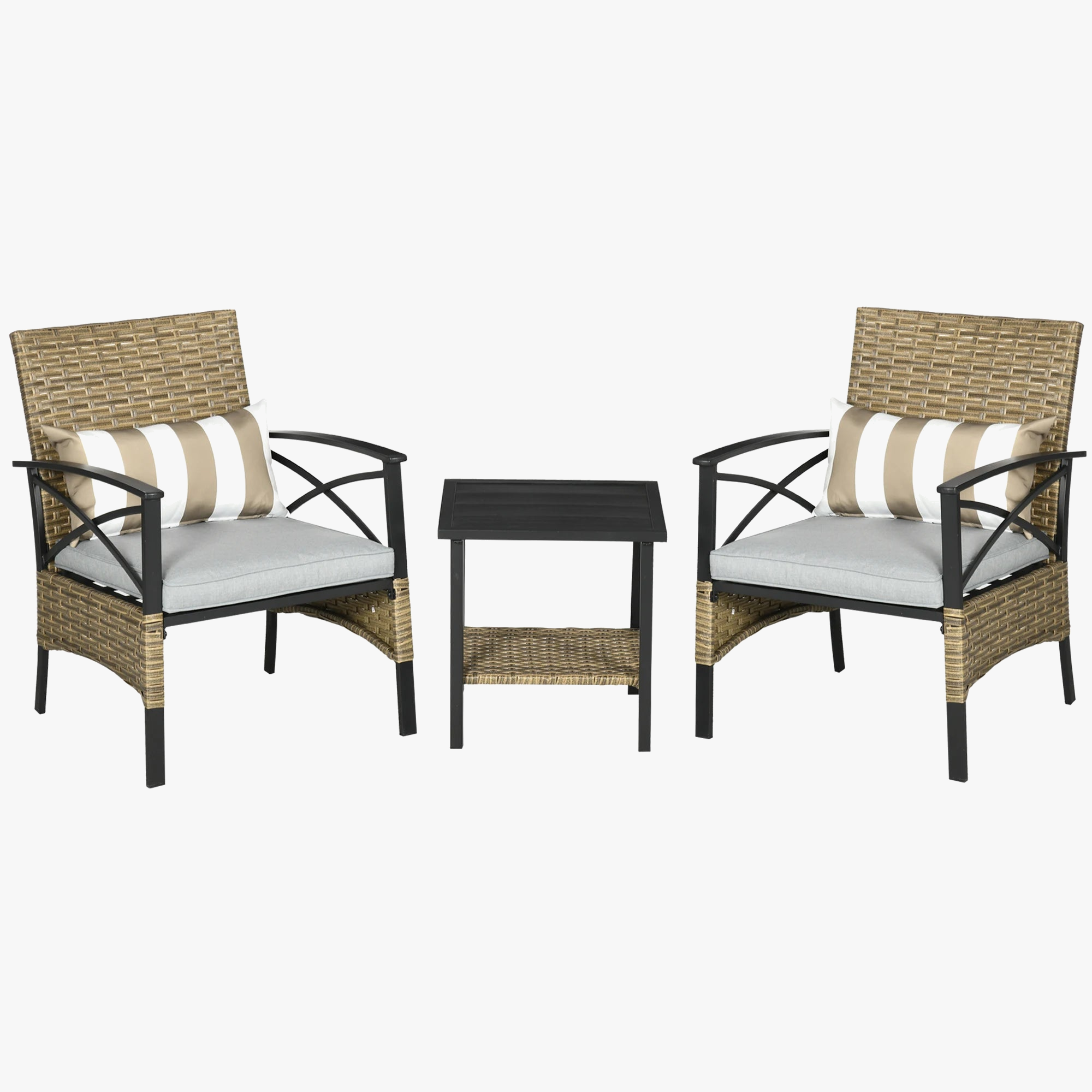 ensemble de jardin rotin avec table et chaises