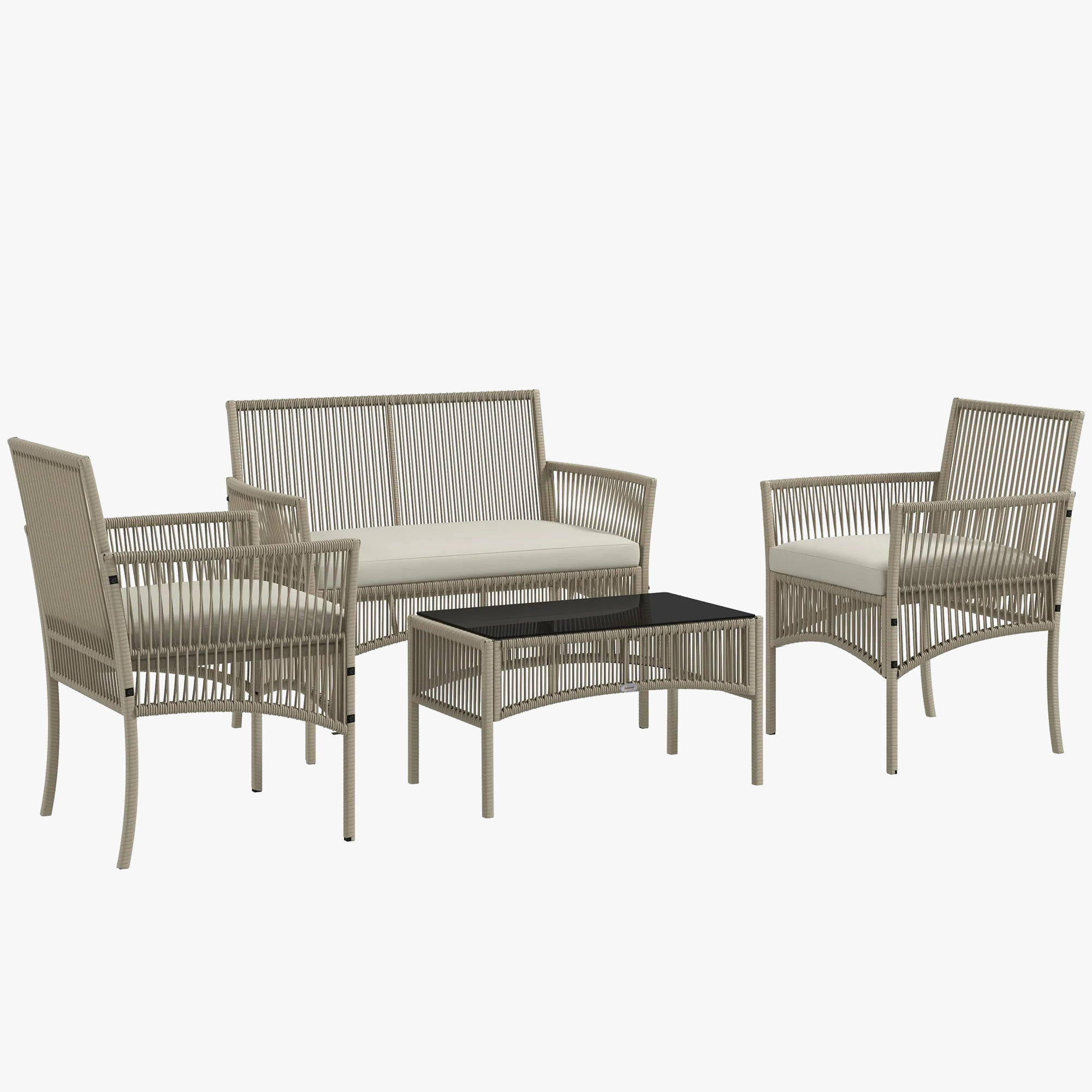 ensemble de meubles de jardin en rotin 4 pièces