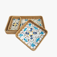 ensemble de paniers de rangement en rotin tissé à la main naturel