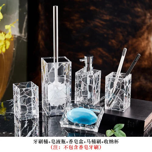 ensemble de rangement en plastique transparent pour articles de toilette
