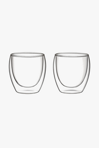 Ensemble tasses expresso verre double paroi 80ml (lot de 2)