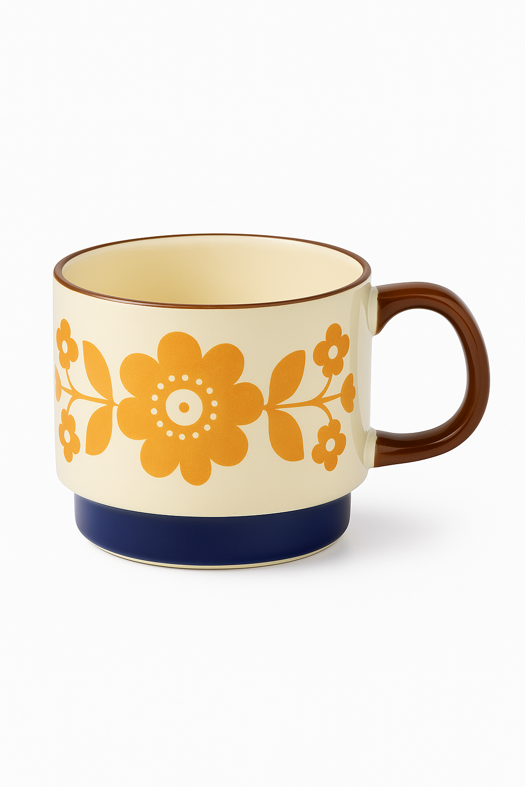 Ensemble tasses japonaises motif floral retro ceramique