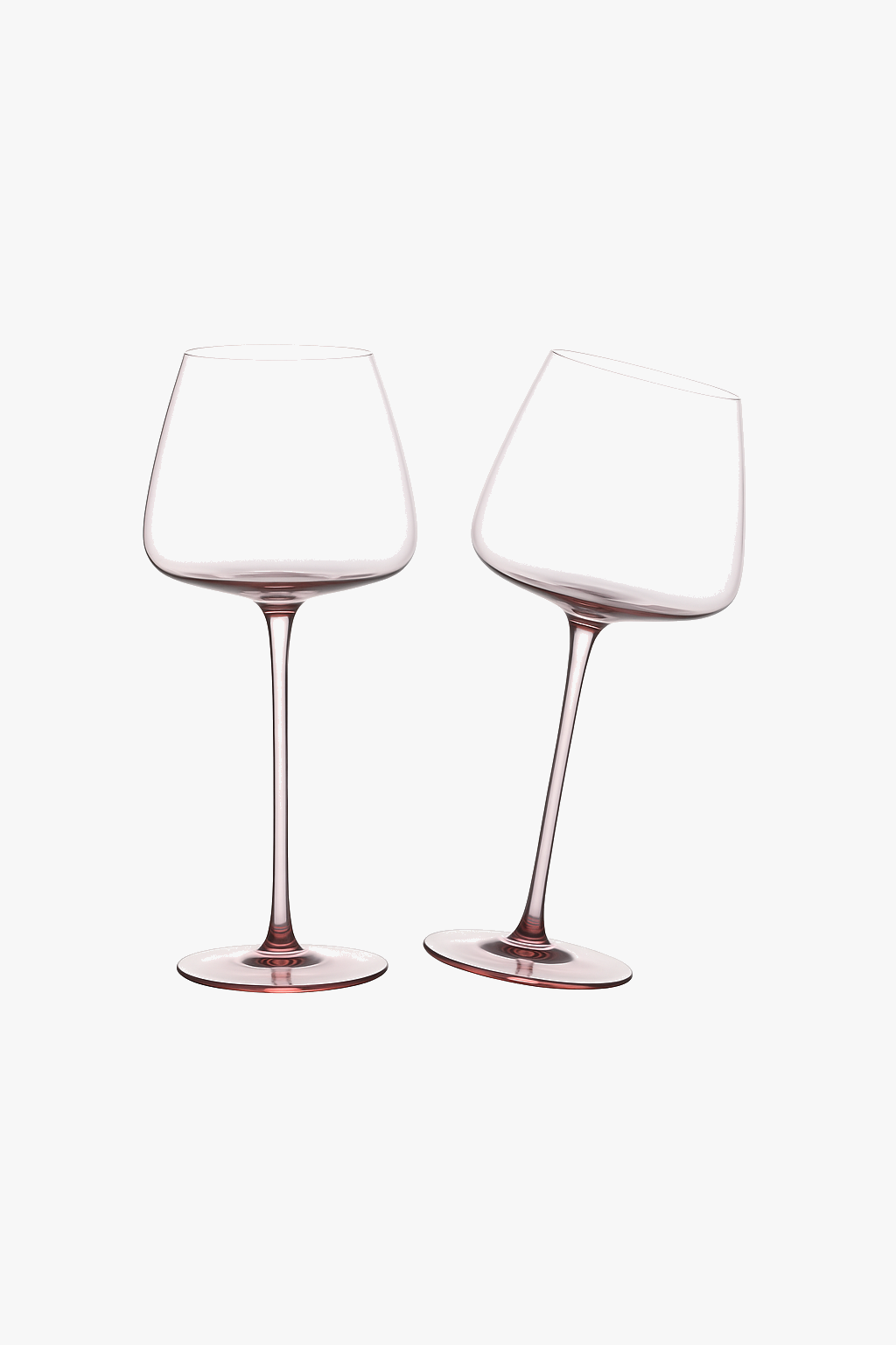 ensemble verres vin cristal design flamant bord incline