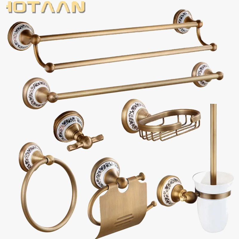 ensembles daccessoires en laiton massif pour salle de bain rétro