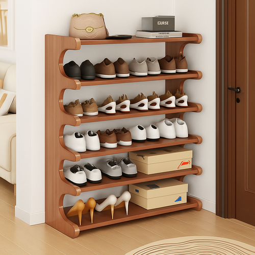 etagere de rangement a chaussures en bois multicouches resistente à lhumidité - vue 2 sur 11