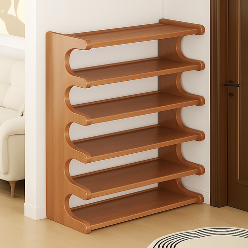 etagere de rangement a chaussures en bois multicouches resistente à lhumidité - vue 4 sur 11