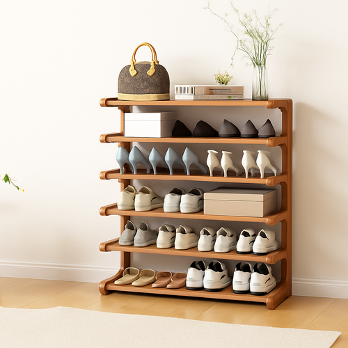 etagere de rangement a chaussures en bois multicouches resistente à lhumidité - vue 9 sur 11