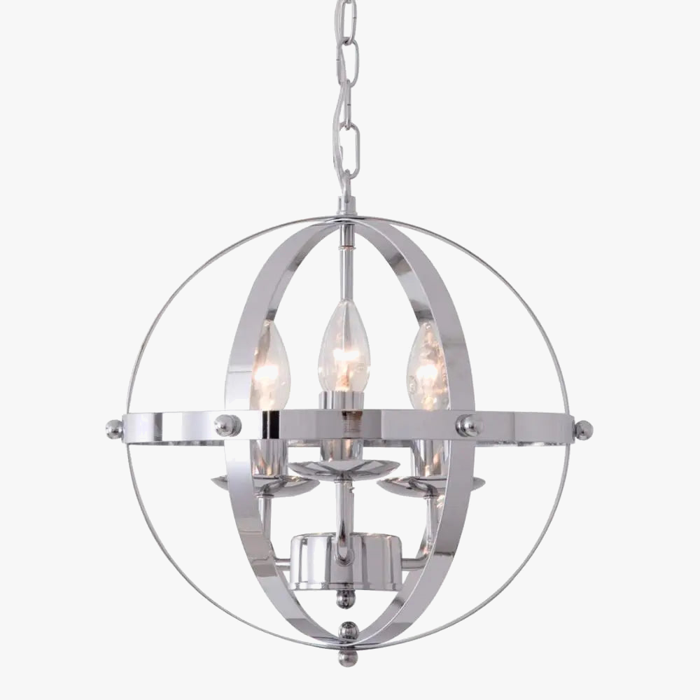 suspension créative en métal rond Vintage chromé