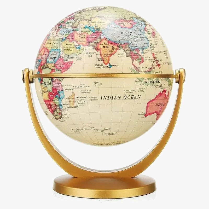 globe rétro 360 degrés carte du monde décoratif éducatif
