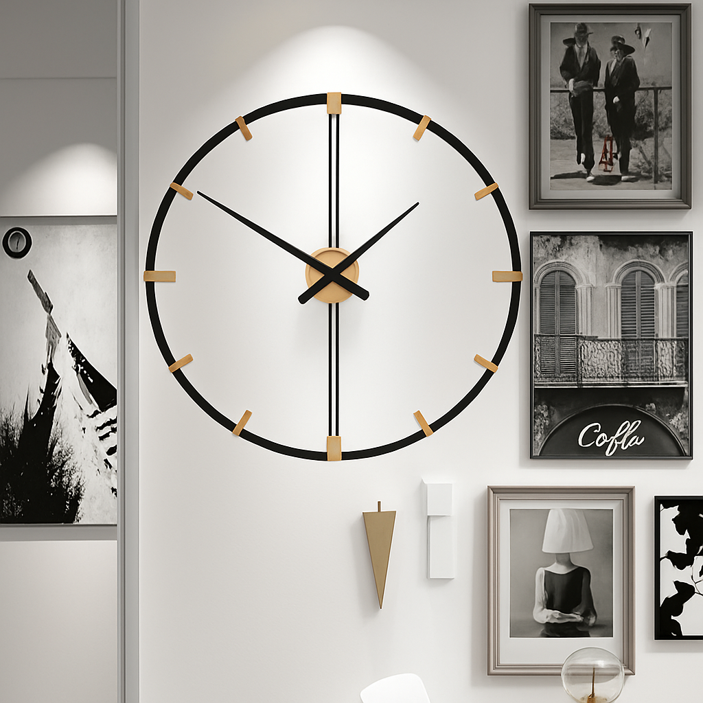 grande horloge murale design silencieuse pour décoration intérieure - vue 4 sur 7