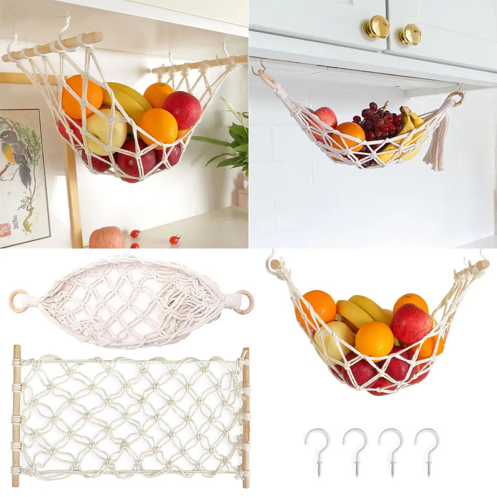 hamac à fruits suspendu pour rangement et organisation maison