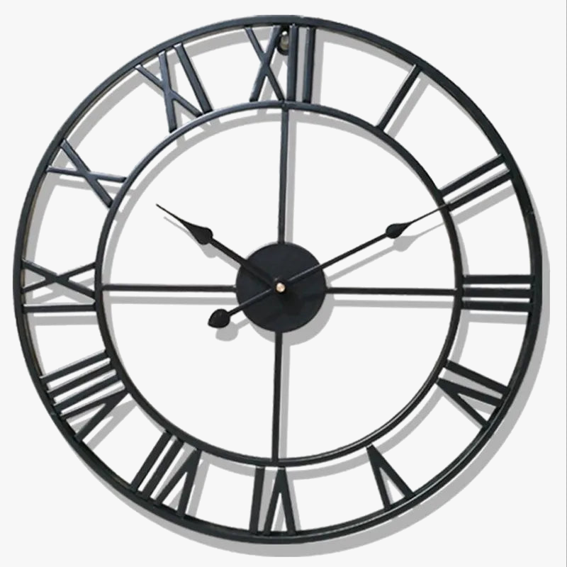horloge murale décorative rétro romaine en fer forgé silencieuse vintage