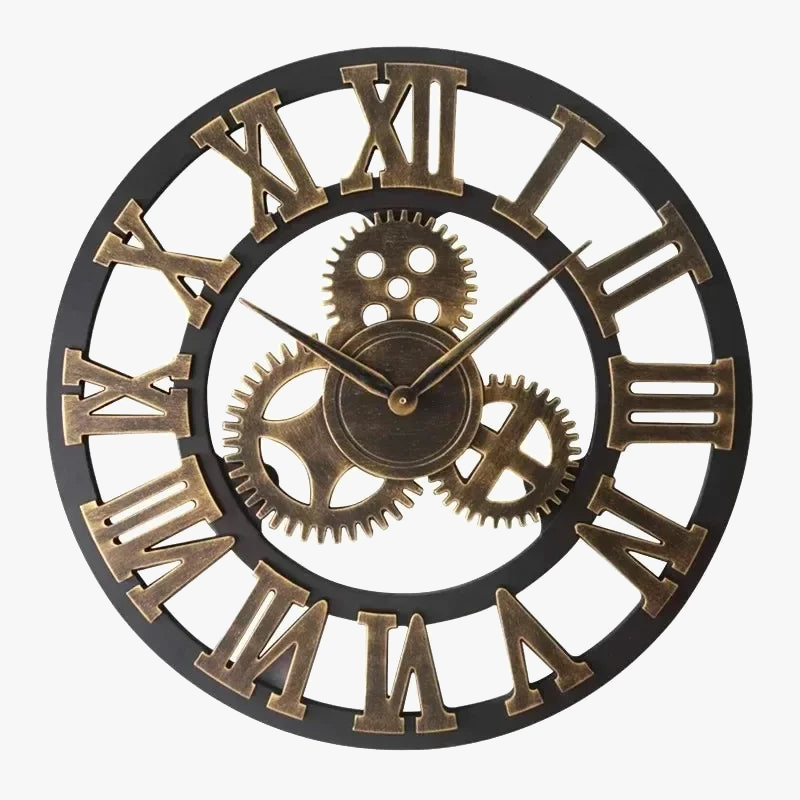 horloge murale à engrenages décor rustique style industriel