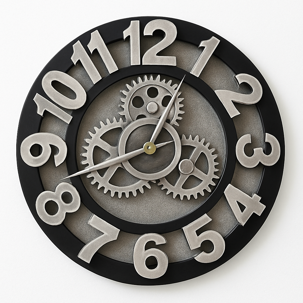 horloge murale à engrenages décorative style industriel moderne - vue 10 sur 10