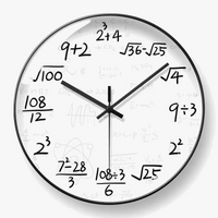 horloge murale mathématiques tableau noir décoration scolaire enfants