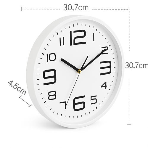 Horloge murale ronde design avec chiffres colorés 30cm Brief