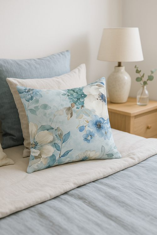 housse de coussin à motif floral feuilles de ginkgo