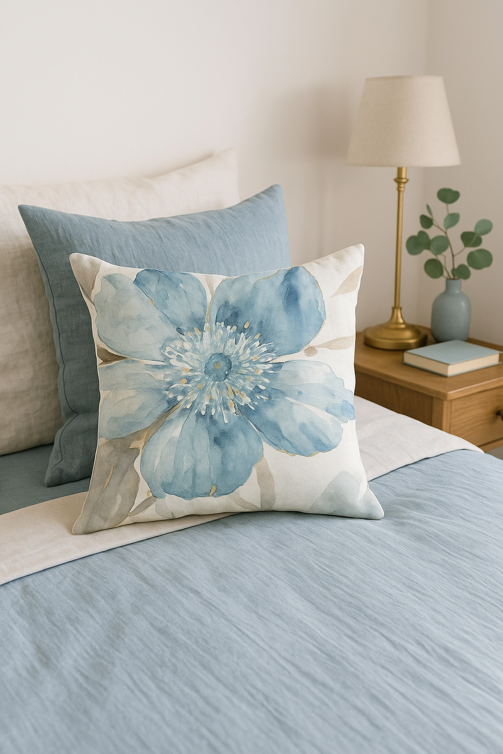 housse de coussin à motif floral feuilles de ginkgo - vue 3 sur 2