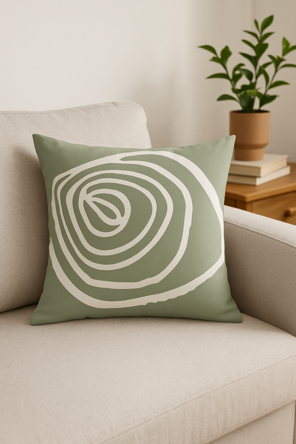 housse de coussin à motif floral vert abstrait imprimé - vue 3 sur 2