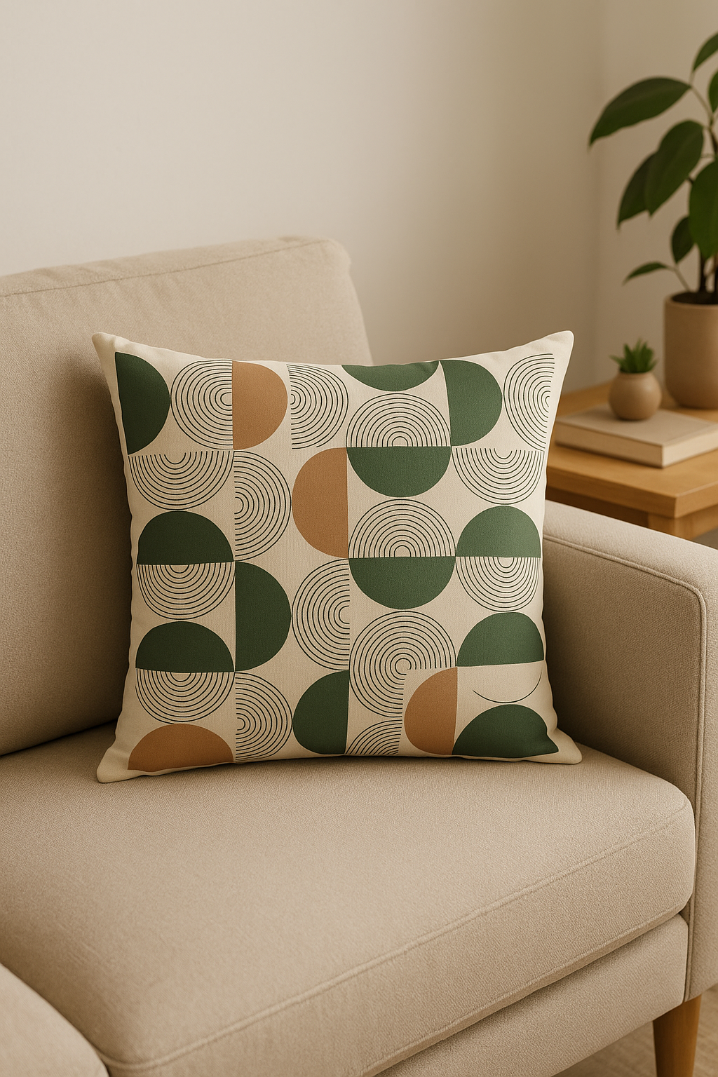 housse de coussin à motif floral vert abstrait imprimé
