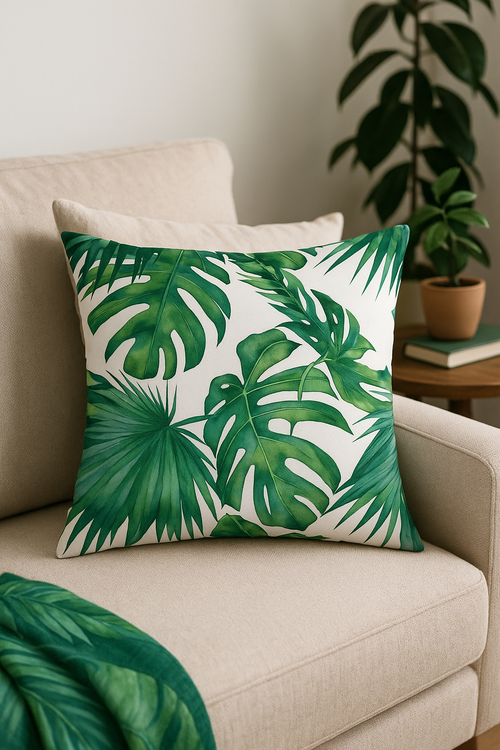 housse de coussin à motifs tropicaux pour canapé élégant - vue 2 sur 2