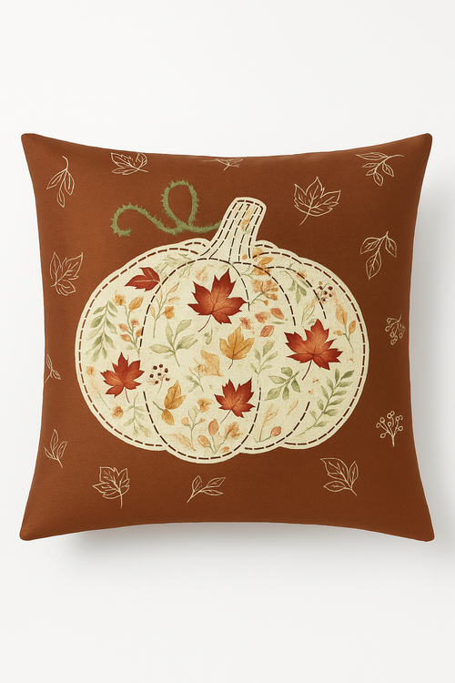 housse de coussin automnal motif love and home décoratif