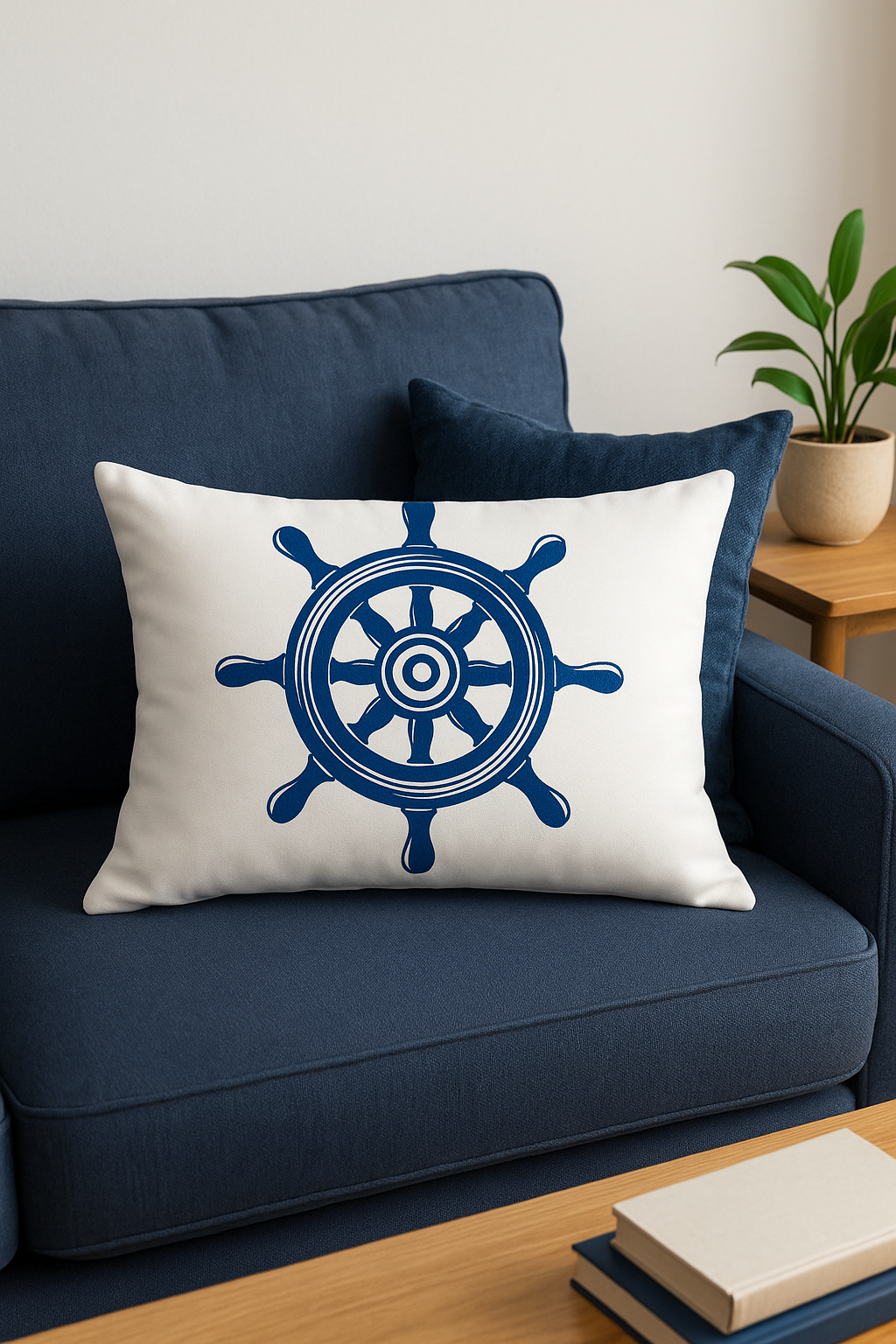 housse de coussin bleu à motif animaux marins 30 x 50 cm - vue 3 sur 2