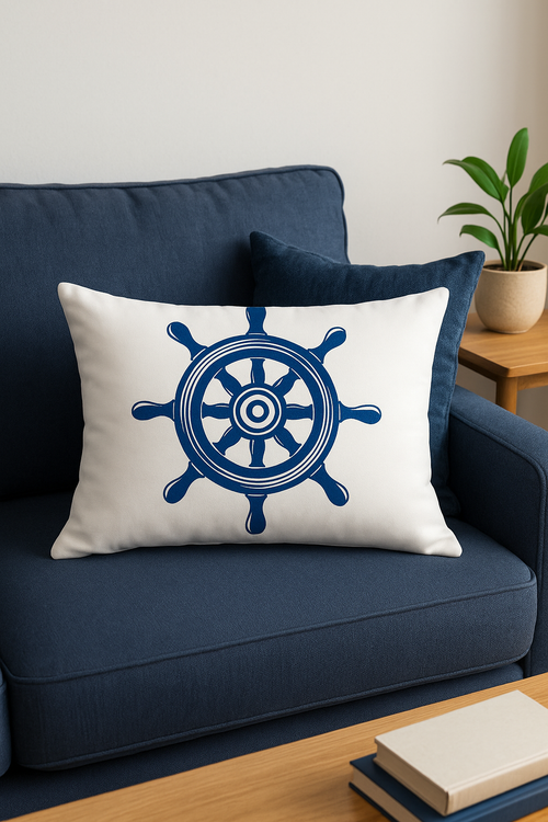 housse de coussin bleu à motif animaux marins 30 x 50 cm
