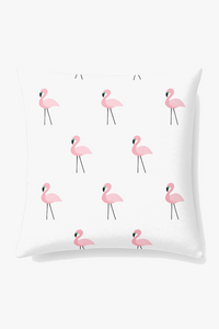 housse de coussin carrée motif flamant rose coloré et tendance