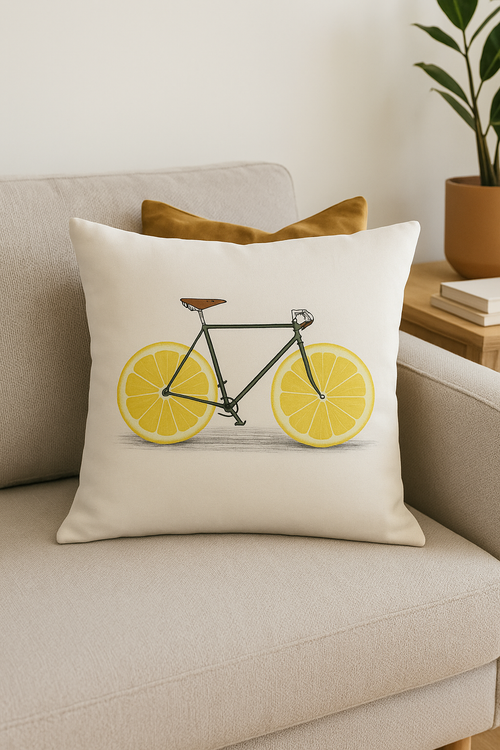 housse de coussin carrée 45 cm motif tournesol jaune créatif