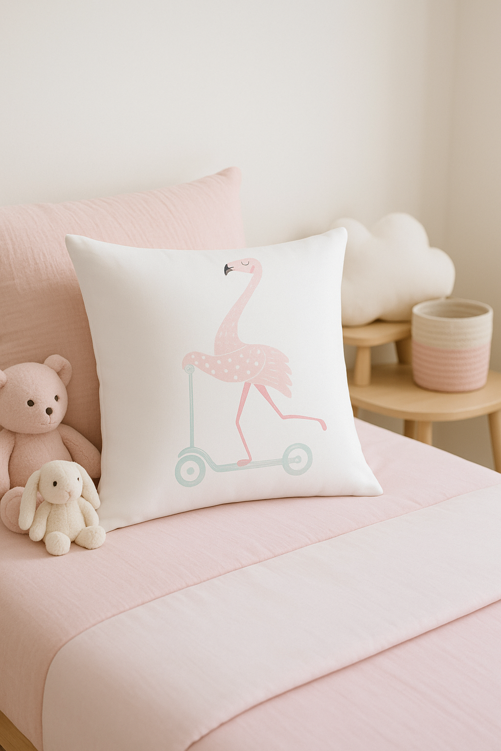 housse de coussin carrée motif flamant rose décoratif pour vos espaces - vue 3 sur 2