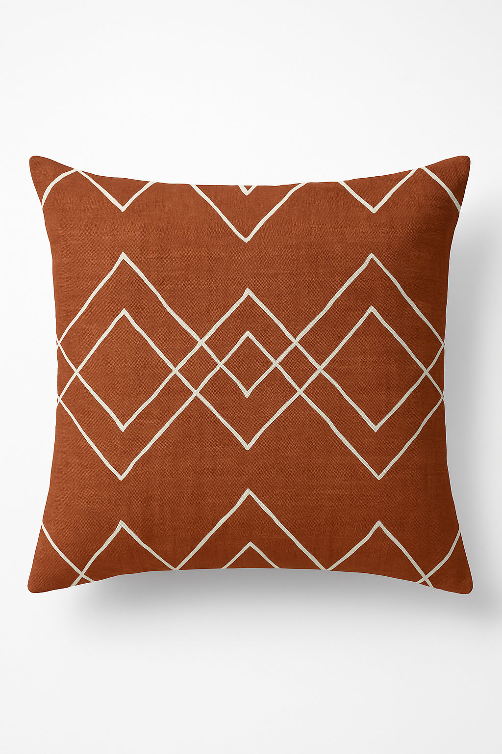 housse de coussin carrée motif géométrique marron élégant et moderne