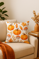 housse de coussin citrouille et feuilles dautomne décorative