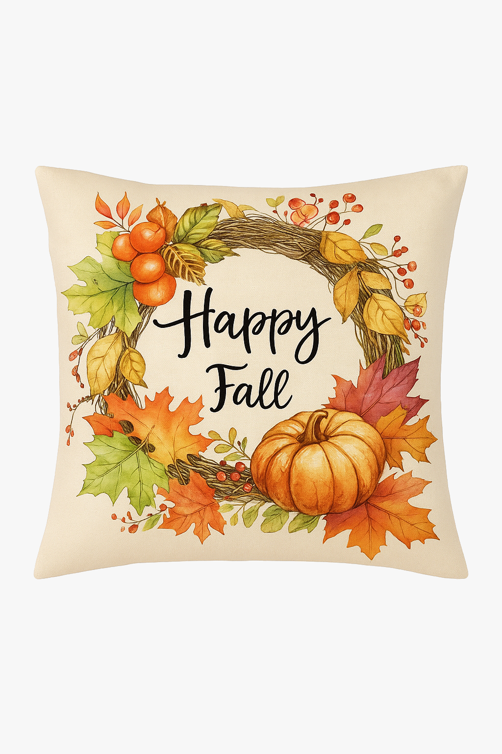 housse de coussin écureuil et citrouille automnale décorative