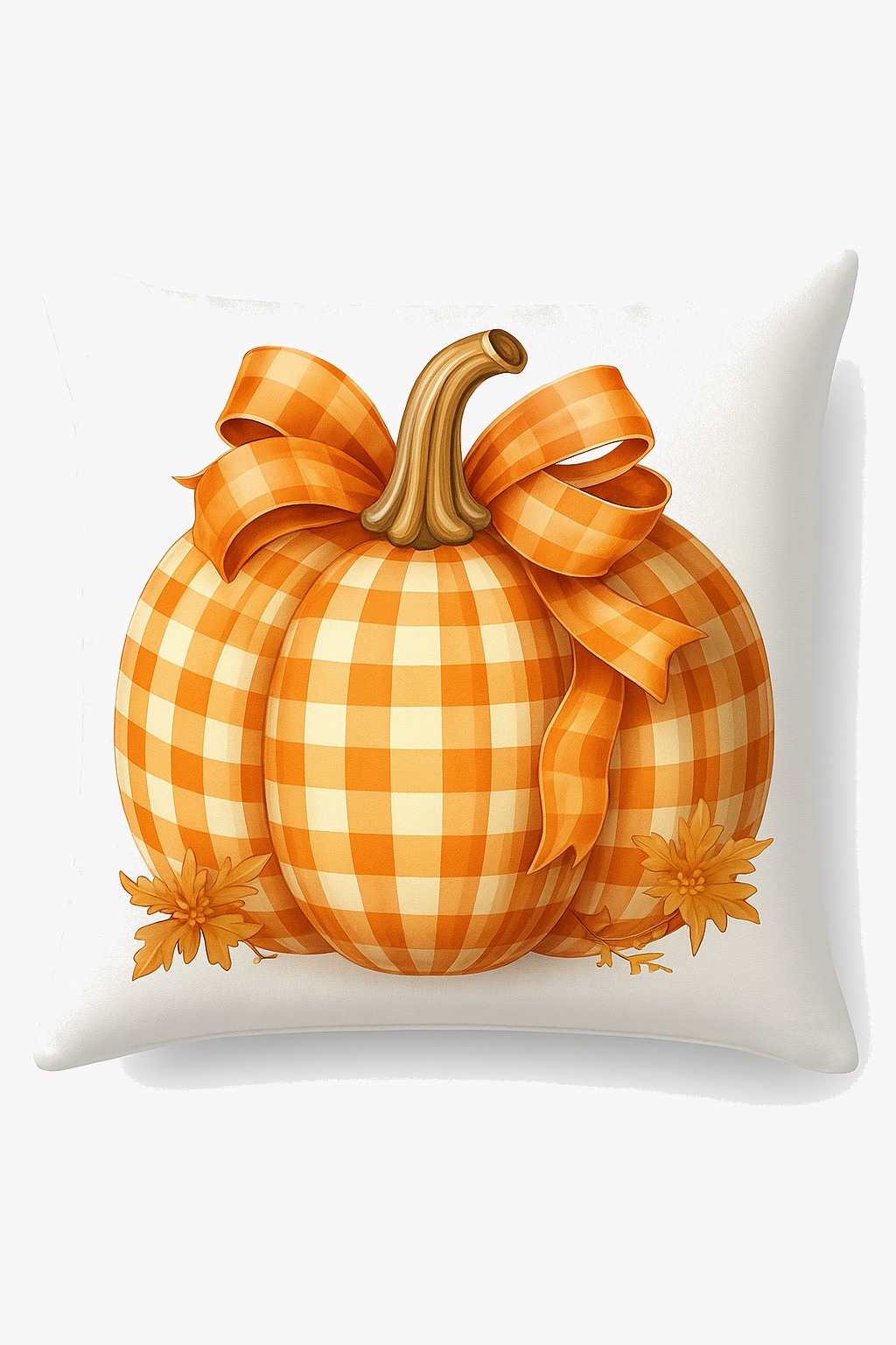 housse de coussin décorative citrouille et feuilles d'automne