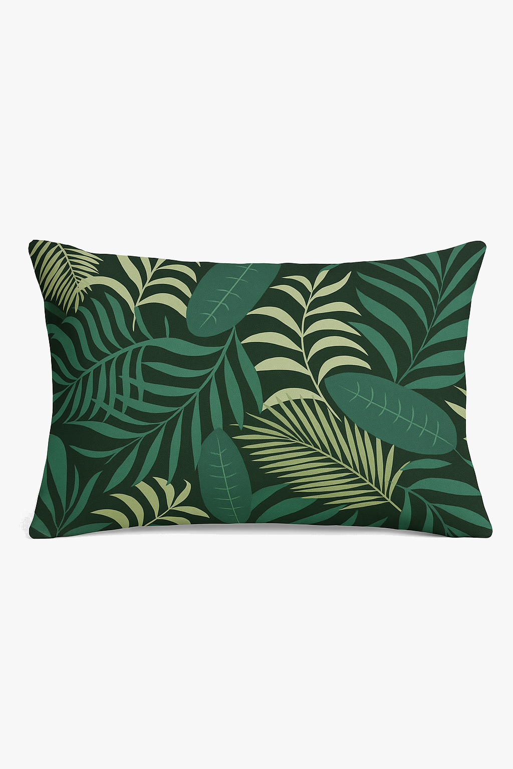housse de coussin décorative motif feuilles tropicales vertes 30 x 50 cm