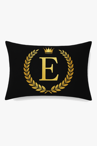 housse de coussin décorative motif lettres noires dorées