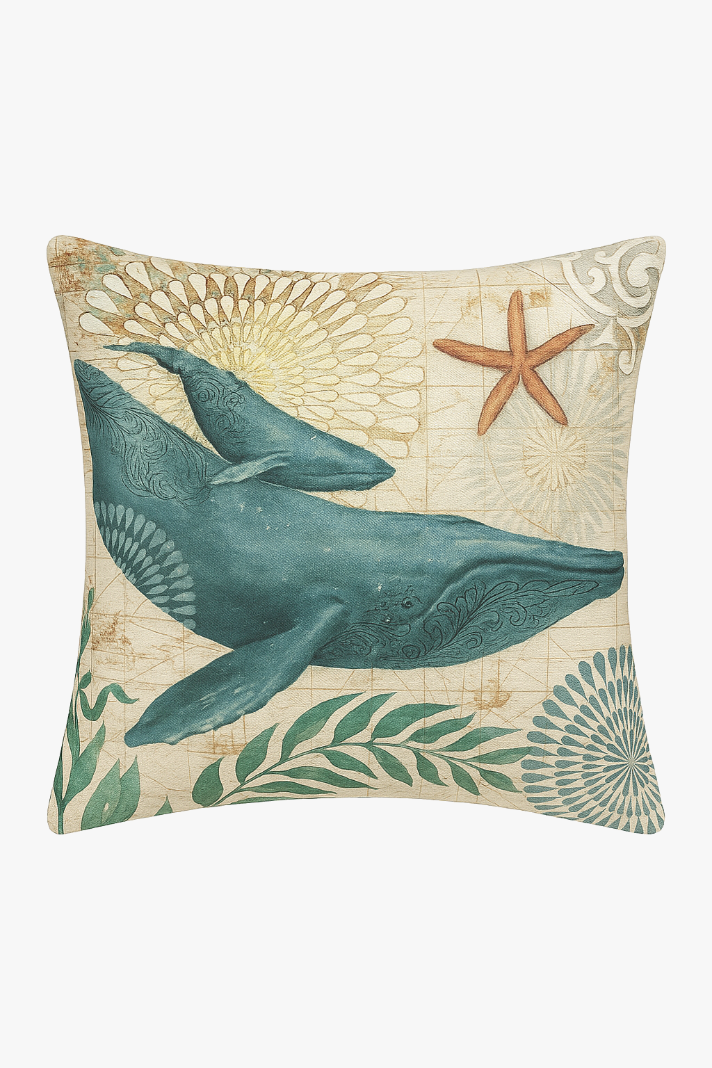 housse de coussin décorative tortue marine motif animal