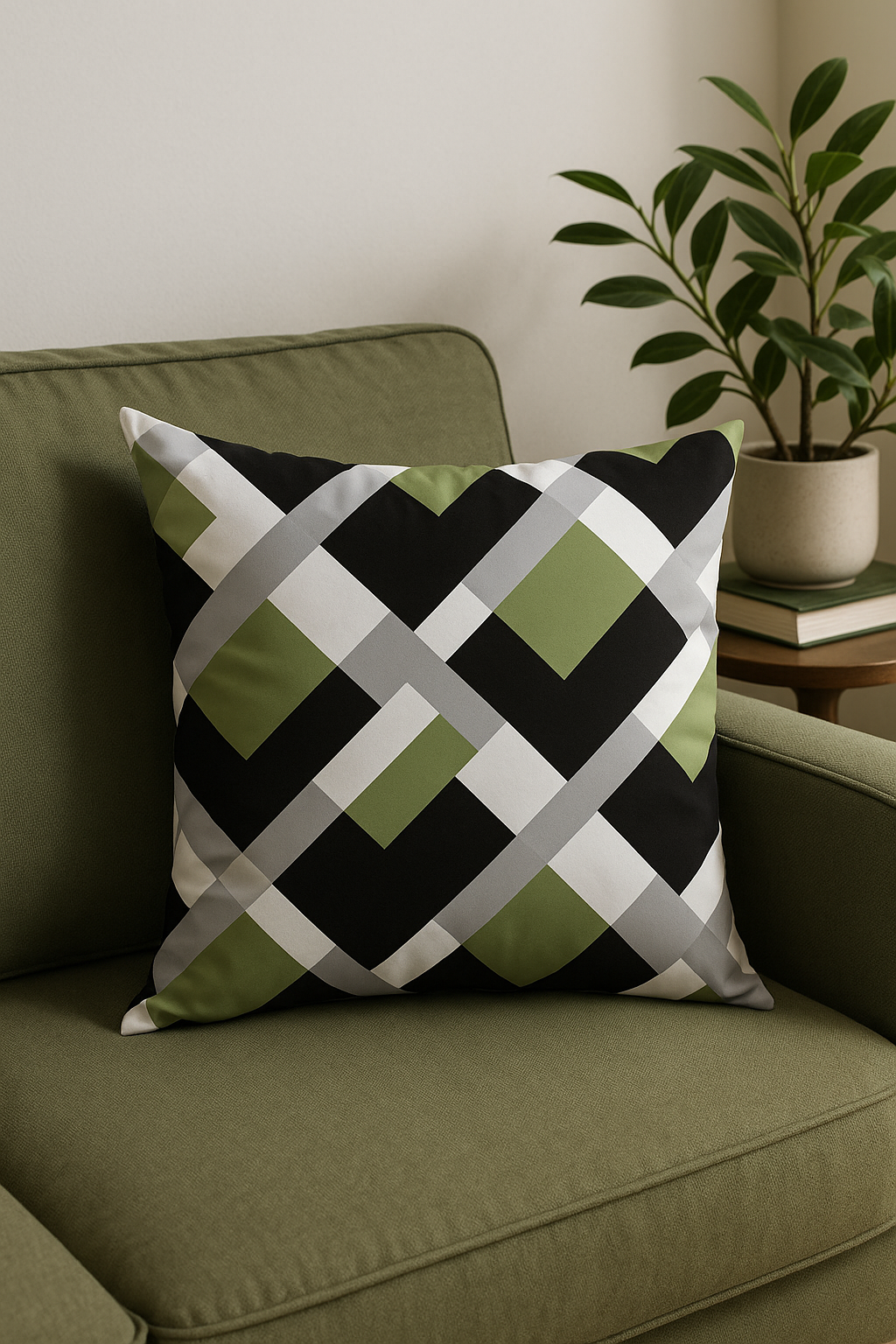 housse de coussin décorative à motifs de feuilles vertes
