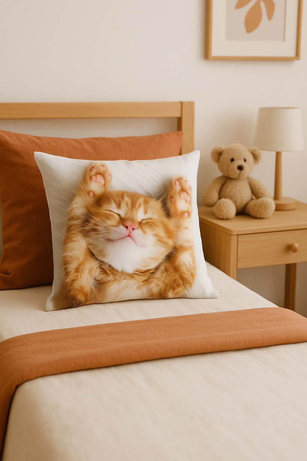 housse de coussin décorative avec motif chat mignon - vue 3 sur 2