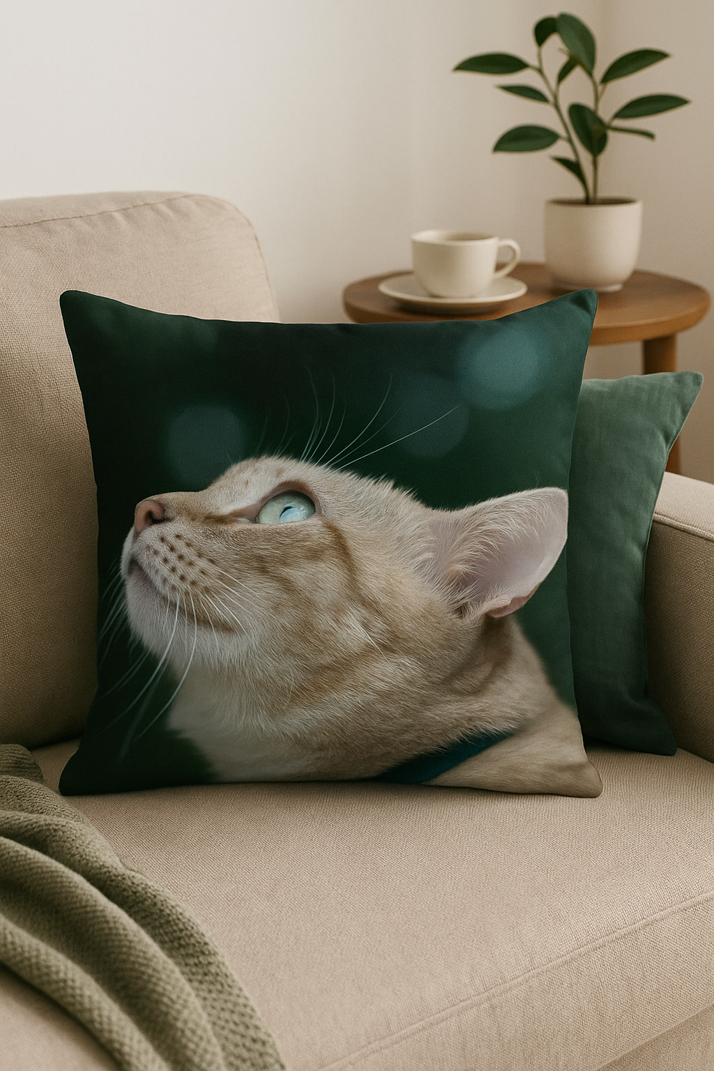housse de coussin décorative avec motif chat mignon