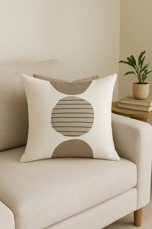 housse de coussin décorative avec motif feuilles vertes - vue 2 sur 2
