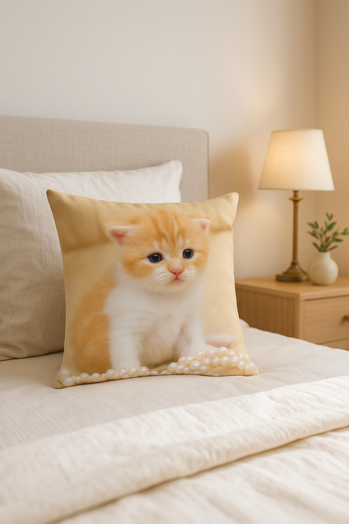 housse de coussin décorative chat mignon pour votre intérieur - vue 2 sur 2