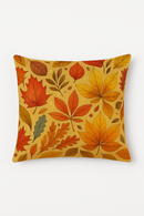 housse de coussin décorative feuilles d'automne et citrouilles